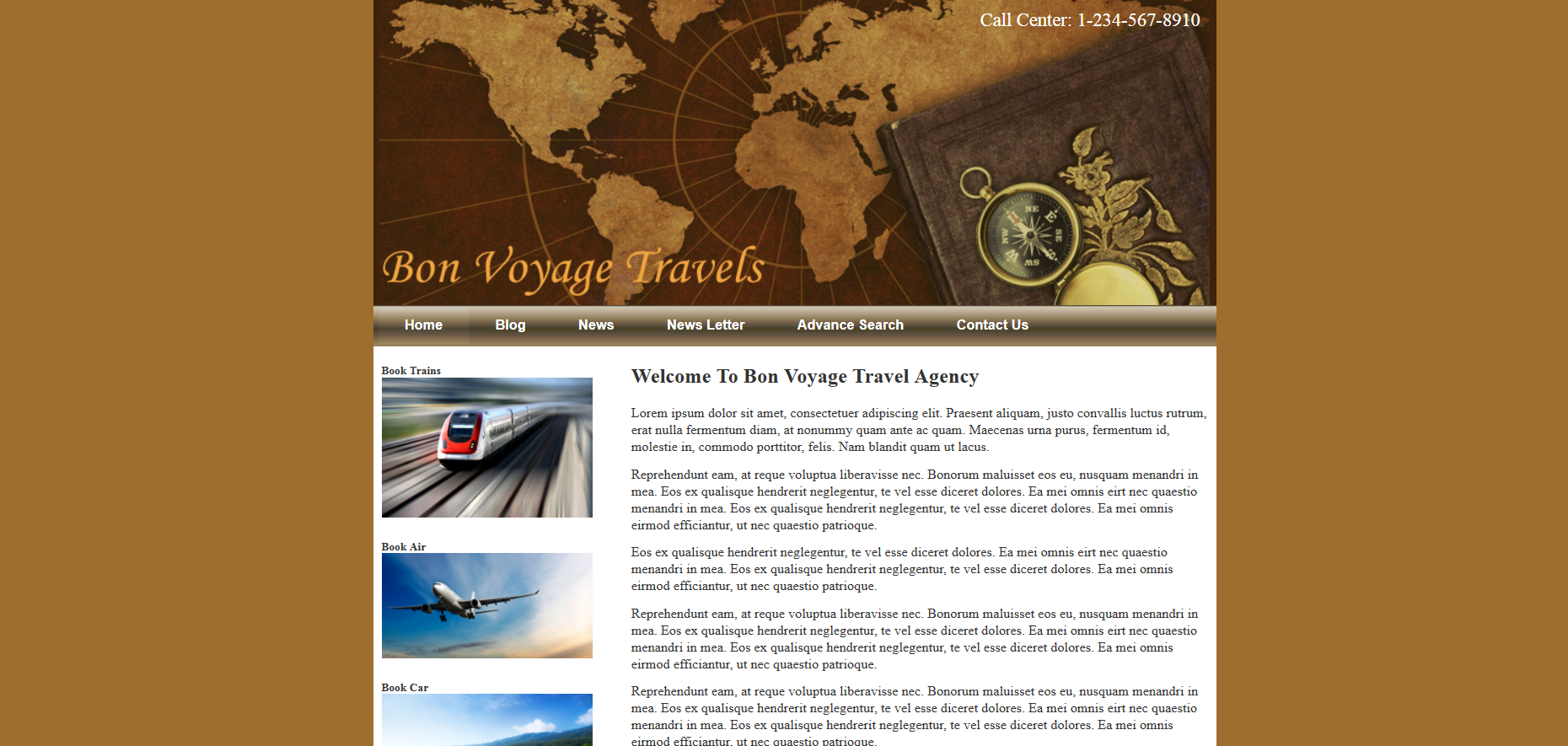 Шаблон сайта Путешествия №215